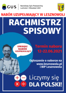 Read more about the article Uwaga, nabór uzupełniający na Rachmistrza Spisowego!
