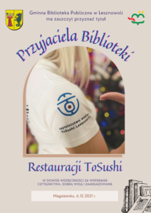 Read more about the article ToSushi Lesznowola Przyjacielem Biblioteki