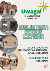 Read more about the article Długi weekend czerwcowy w bibliotece