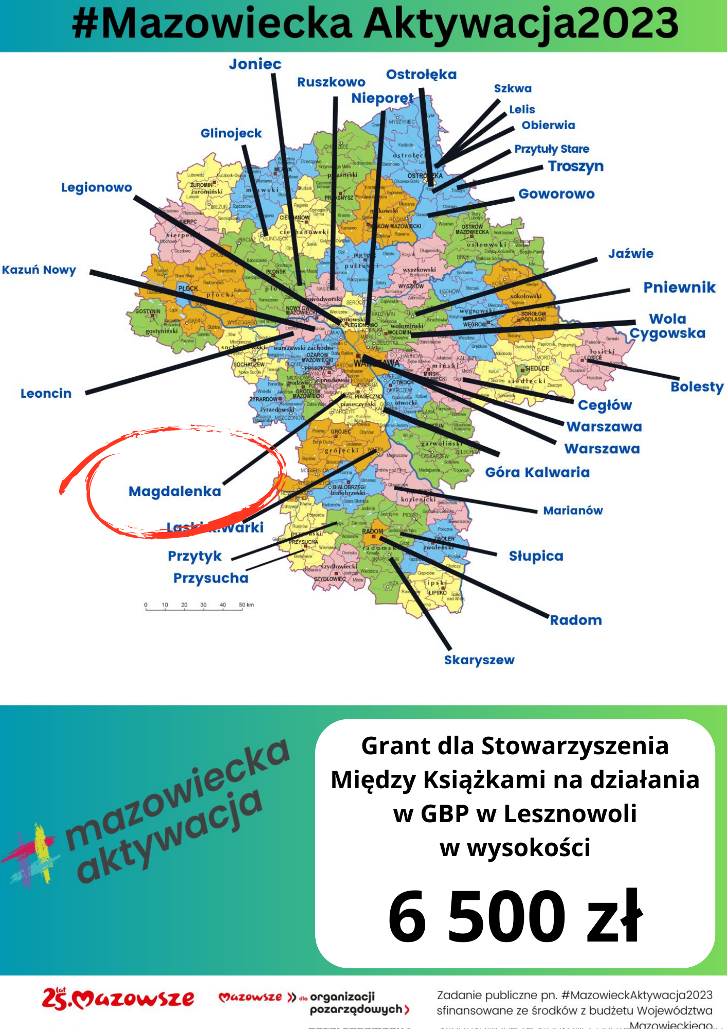 Read more about the article 6 500 zł na działania biblioteki!