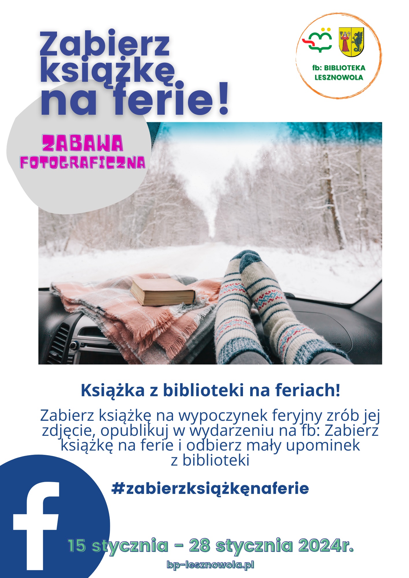 Read more about the article Zabierz książkę na ferie – zabawa foto