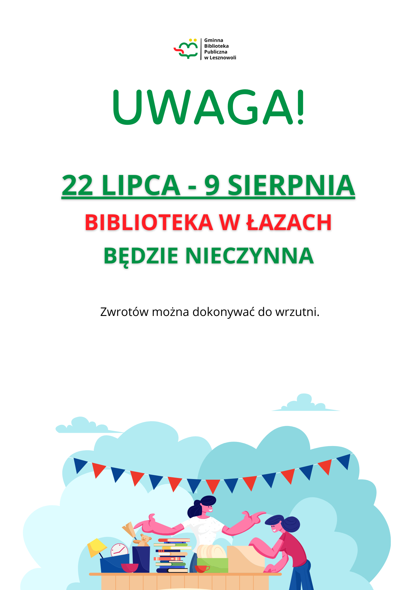 Read more about the article Wakacyjna przerwa w Łazach