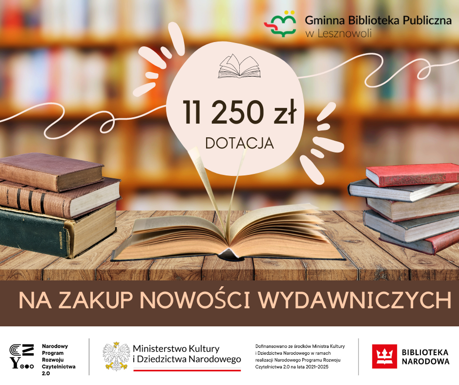 Read more about the article Dofinansowanie na zakup nowości wydawniczych dla biblioteki