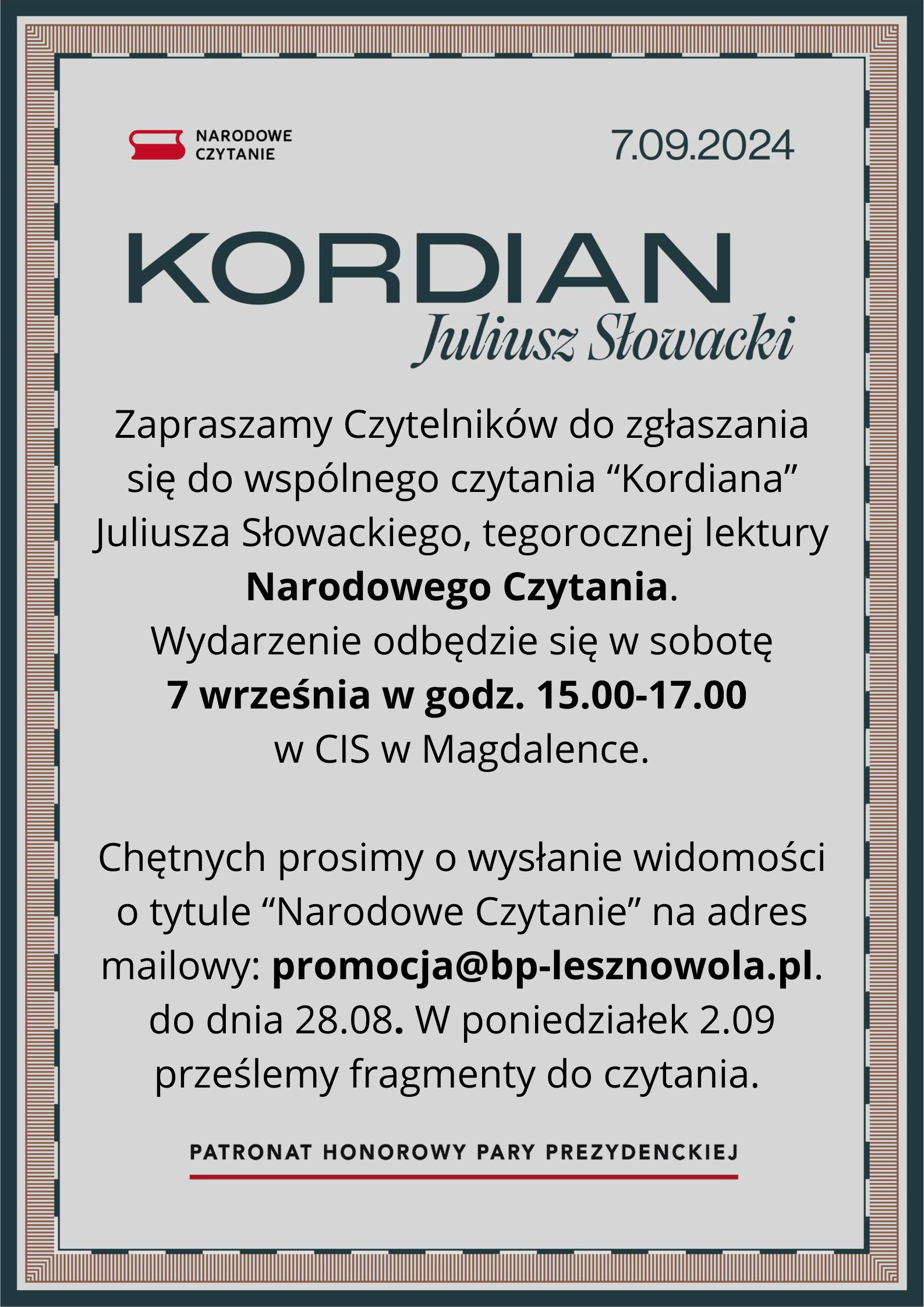 Read more about the article Narodowe Czytanie 2024. Zgłoś swój udział!