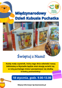 Read more about the article Międzynarodowy Dzień Kubusia Puchatka w Bibliotece w Mysiadle