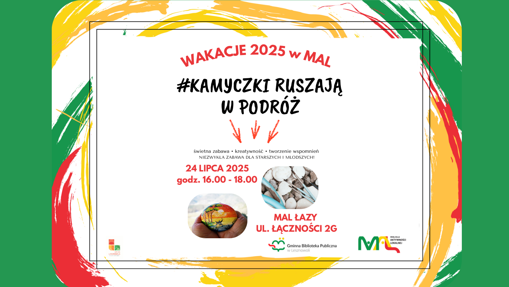 Read more about the article Warsztaty „#Kamyczki ruszają w podróż” dla dzieci i młodzieży w MAL Łazy