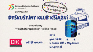 Read more about the article Spotkanie Dyskusyjnego Klubu Książki w&nbsp;Magdalence w&nbsp;listopadzie