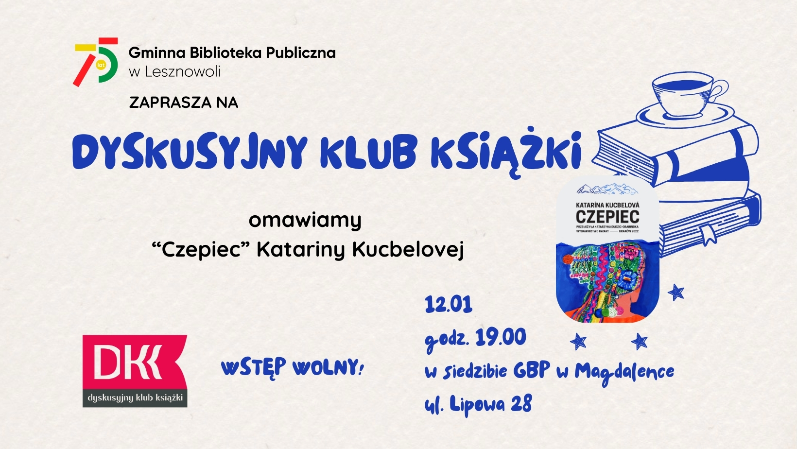 Read more about the article Spotkanie Dyskusyjnego Klubu Książki w&nbsp;styczniu