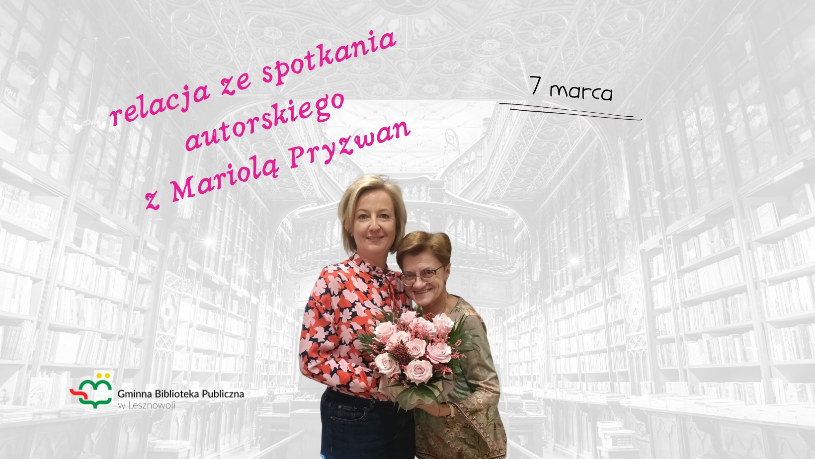 Read more about the article Relacja ze&nbsp;spotkania autorskiego z&nbsp;Mariolą Pryzwan w&nbsp;bibliotece w&nbsp;Mysiadle (07.03)